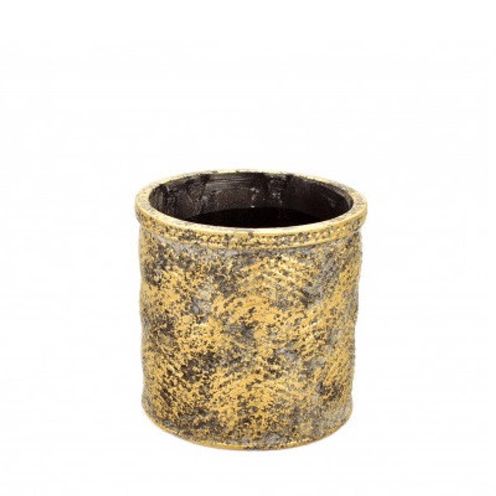 Keramik Swirl gold D15cm H14.5cm