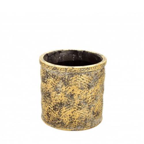Keramik Swirl gold D15cm H14.5cm