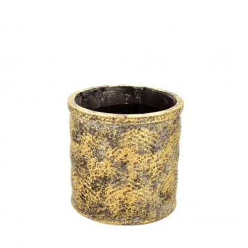 Keramik Swirl gold D15cm H14.5cm