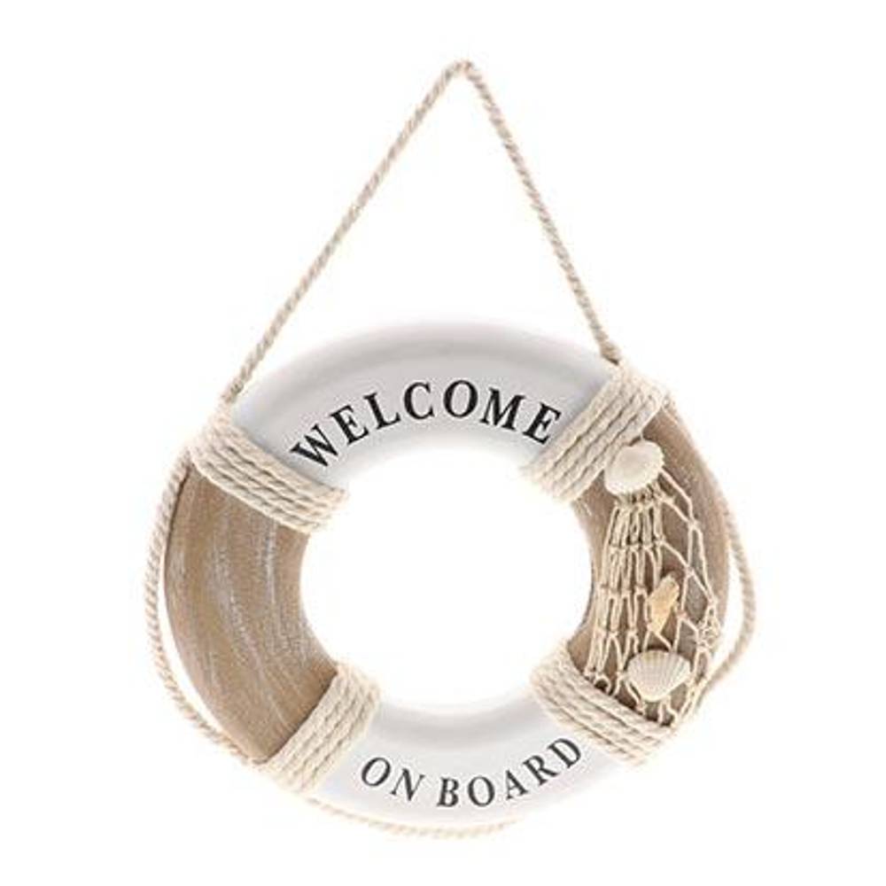 Rettungsboje Willkommen braun/weiss D23cm