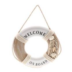 Rettungsboje Willkommen braun/weiss D23cm