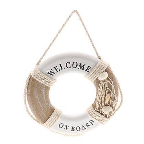 Rettungsboje Willkommen braun/weiss D23cm