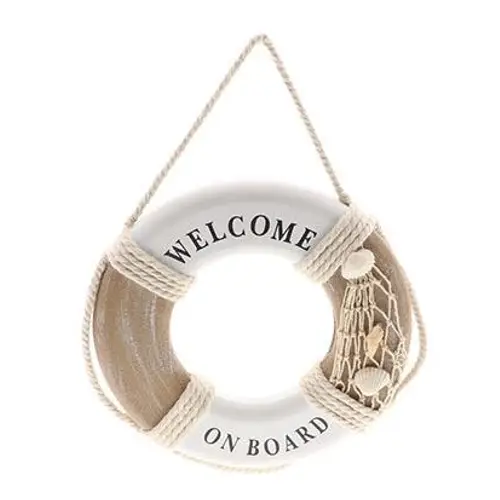 Rettungsboje Willkommen braun/weiss D23cm