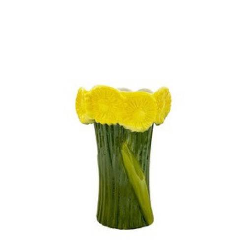 Keramik Vase Sonnenblume grün/gelb D11cm H18cm