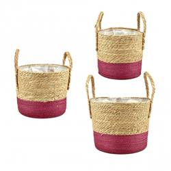 Korb Henkel Zinzi burgun/natur 3/Set 32*26cm