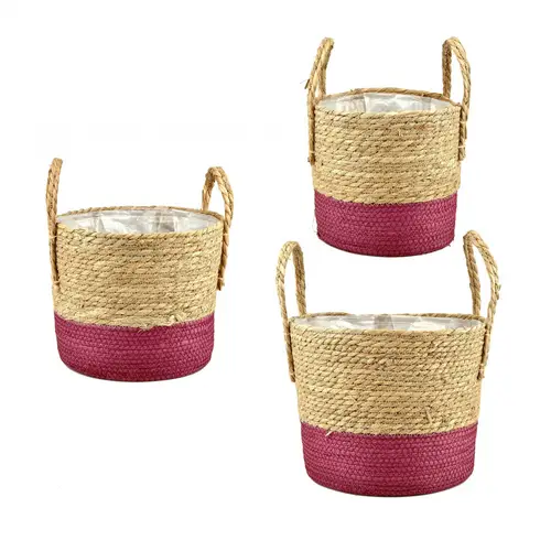 Korb Henkel Zinzi burgun/natur 3/Set 32*26cm