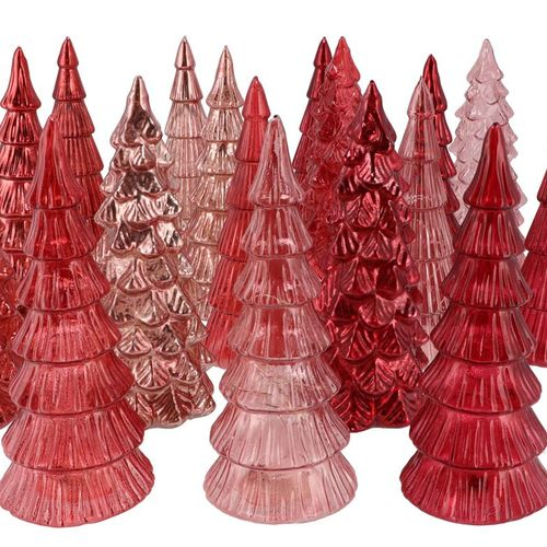 Weihnachtsbaum rot glas metallisch 9x20cm