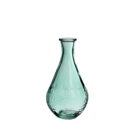 Glas Flasche Dahlia blau D09 H16cm