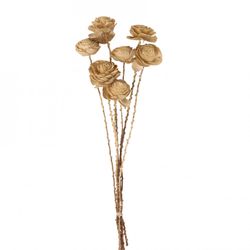 Rose Foam auf Stab Gold L60cm 7st