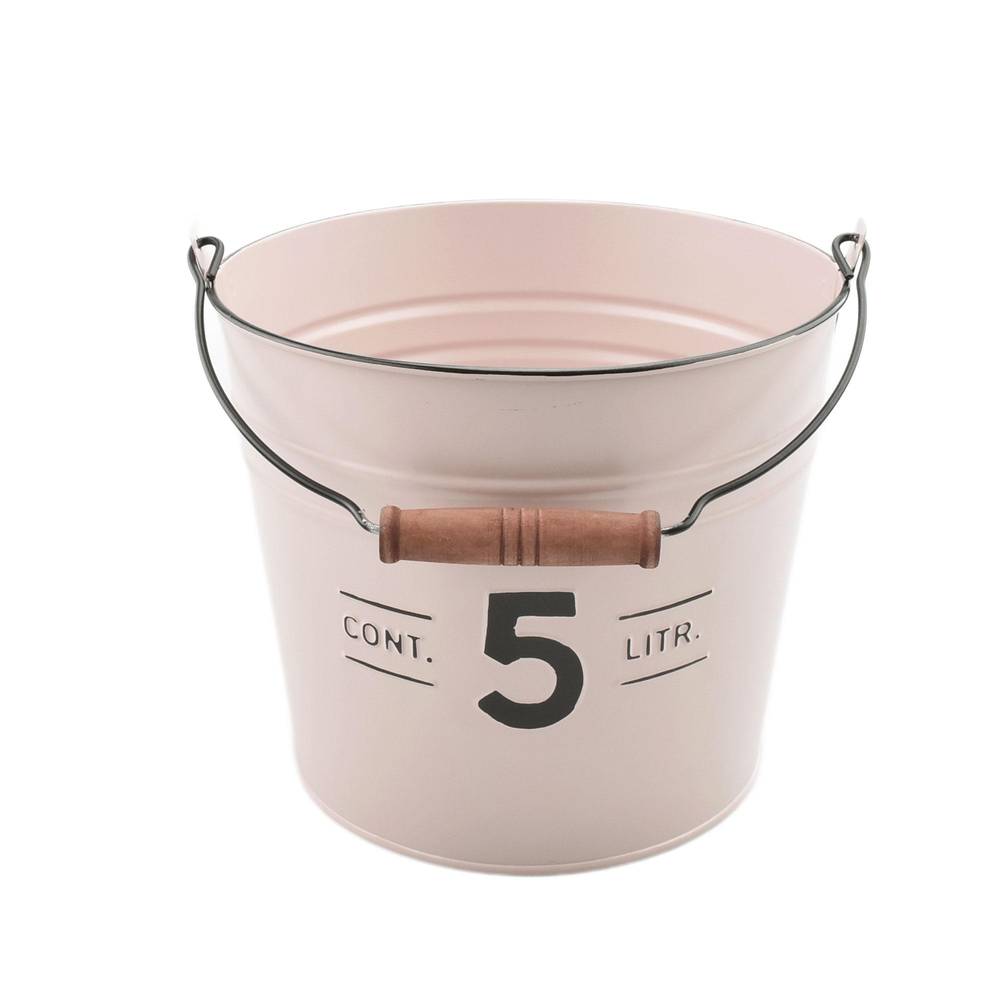 Zink Eimer +Henkel 5L rosa D21cm H18cm