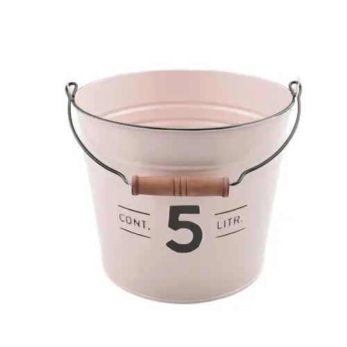 Zink Eimer +Henkel 5L rosa D21cm H18cm
