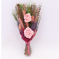 Trockenblume Strauß Memories hellrosa L32cm