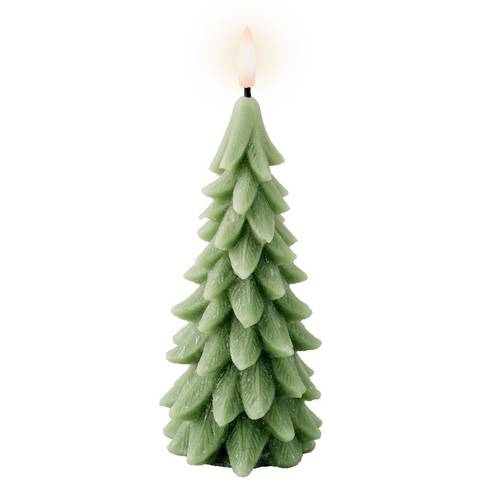 LED Kerze Baum grün 08x19cm inkl.timer 