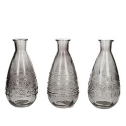 Glas Flasche Rome grau D08cm H16cm