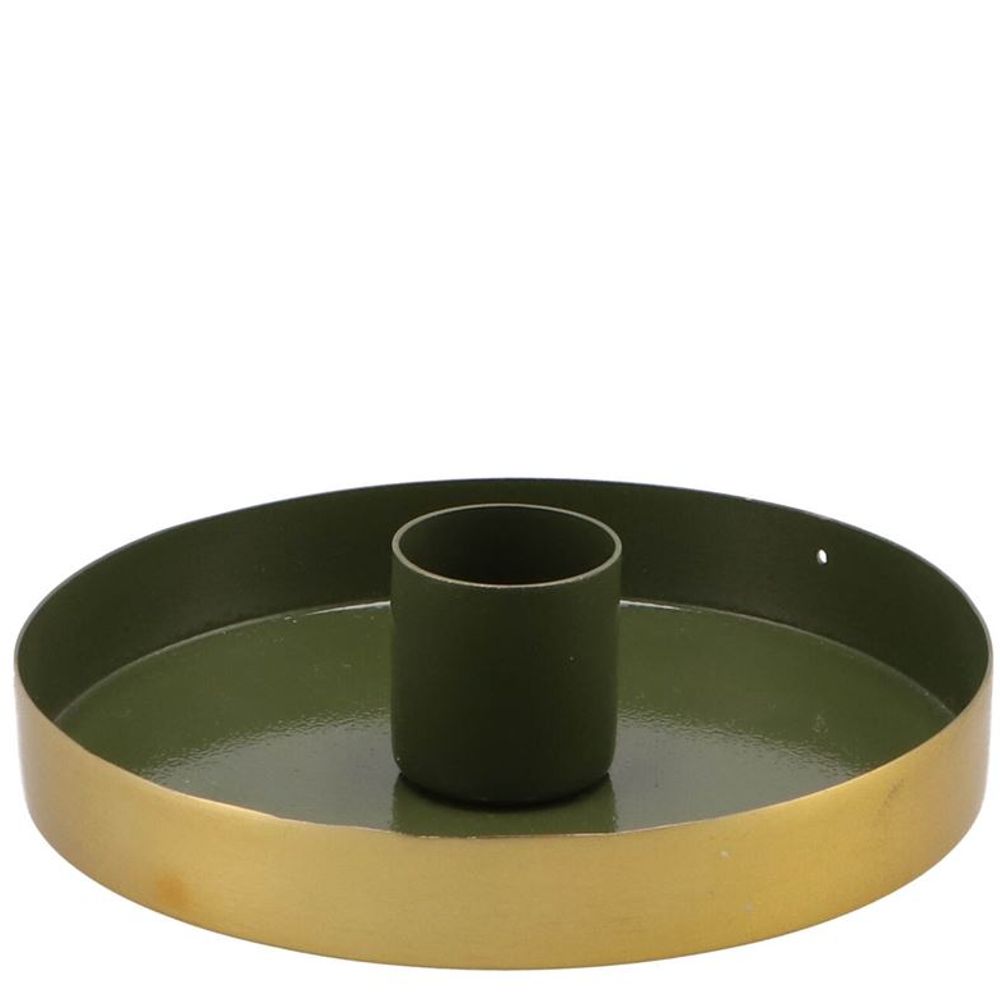 Kerzenständer Teller grün 10x10x2,5cm