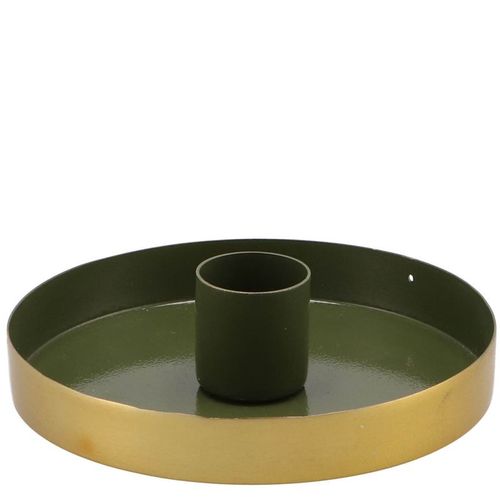 Kerzenständer Teller grün 10x10x2,5cm