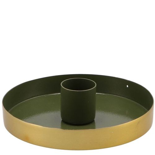 Kerzenständer Teller grün 10x10x2,5cm