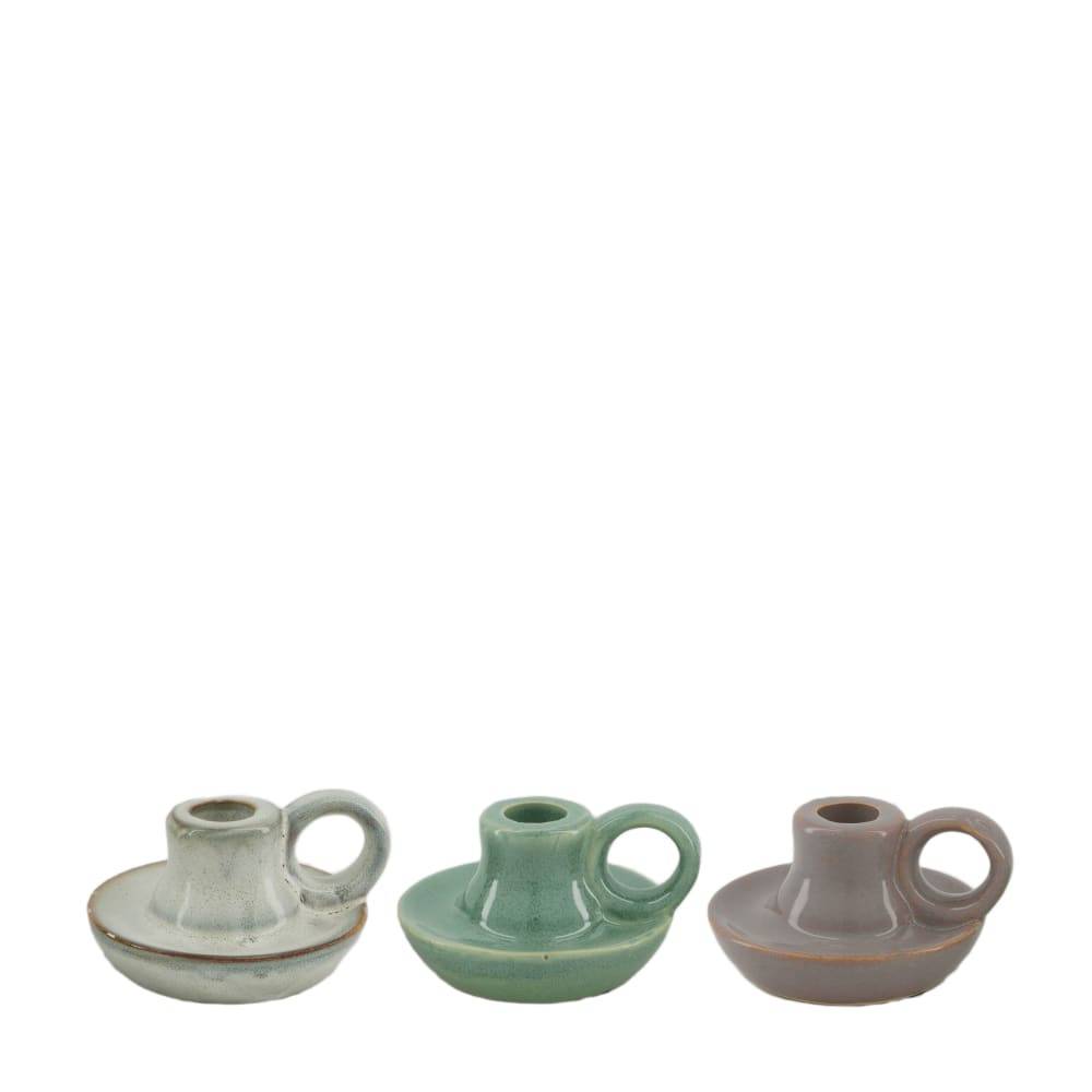 Kerzenständer grün mix D10cm H06.5cm