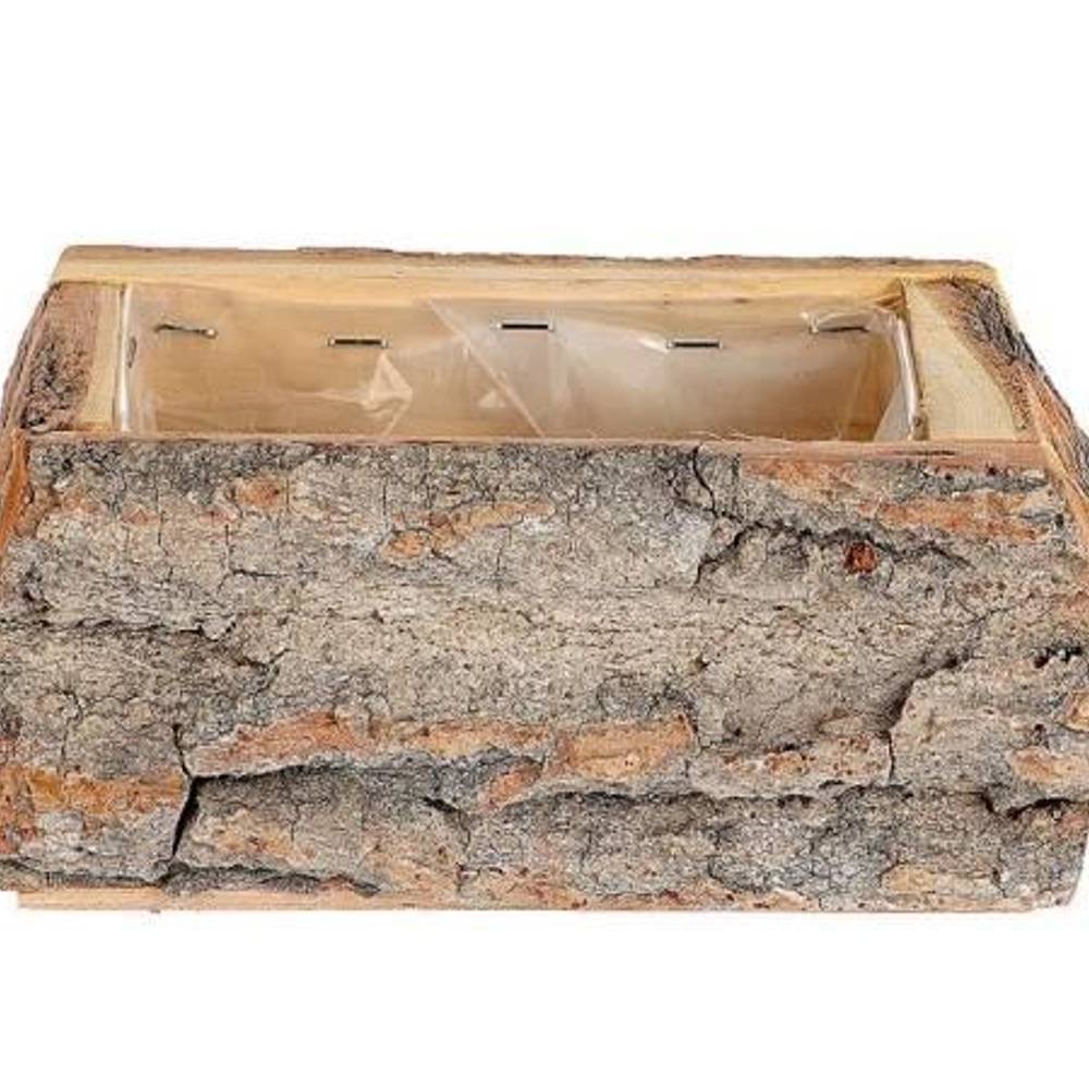 Cedrus Übertopf Rechteck natur 18x10x09cm