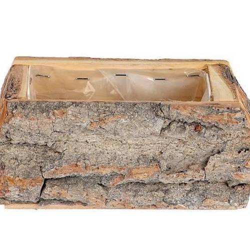 Cedrus Übertopf Rechteck natur 18x10x09cm