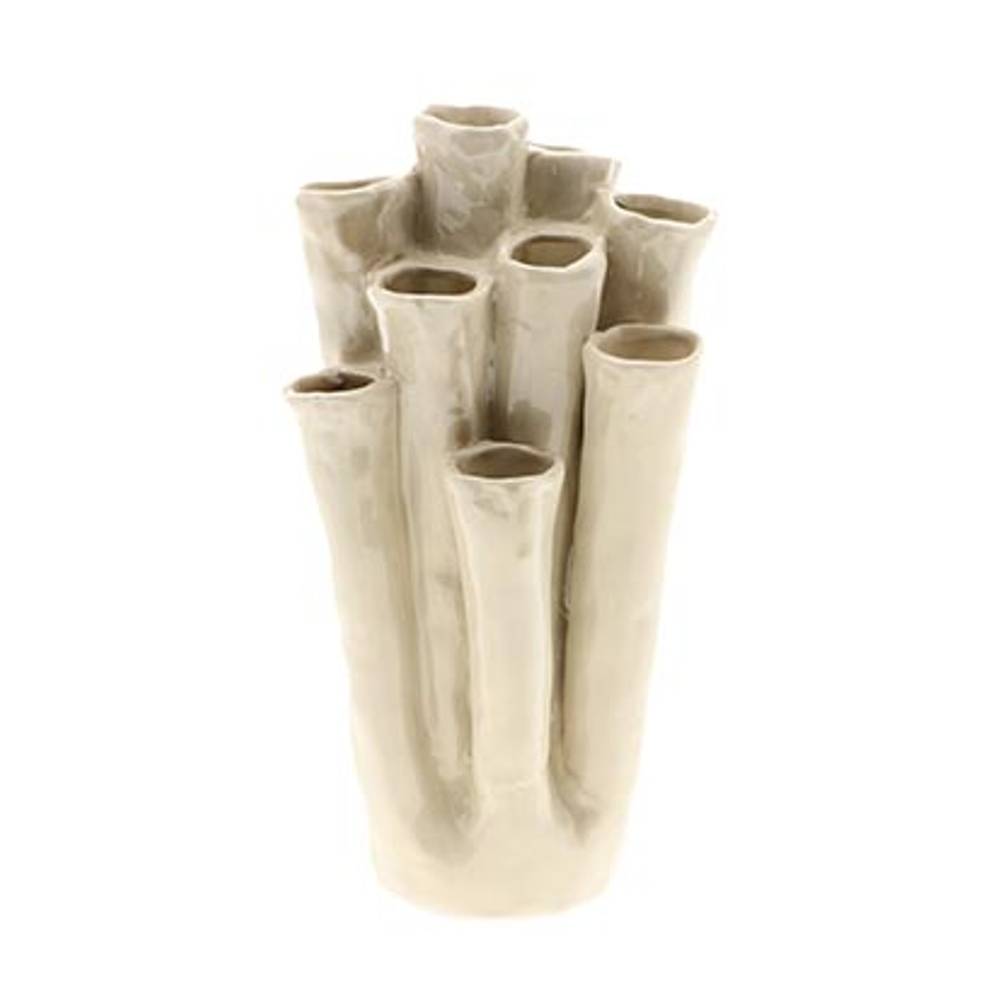 Keramik Vase Echo creme D18cm H33cm