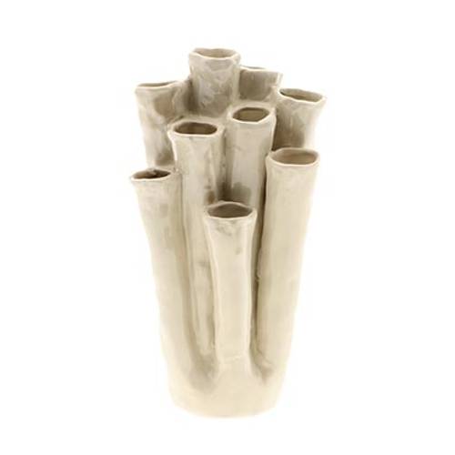 Keramik Vase Echo creme D18cm H33cm