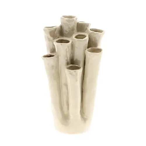 Keramik Vase Echo creme D18cm H33cm