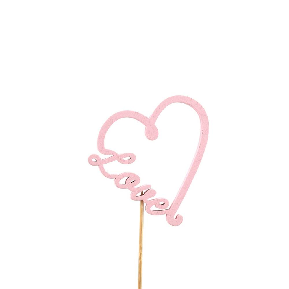 Herz Juliet auf Stab rosa L12cm D07cm