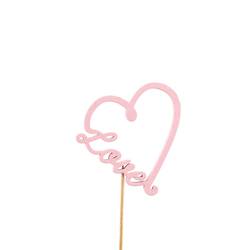 Herz Juliet auf Stab rosa L12cm D07cm