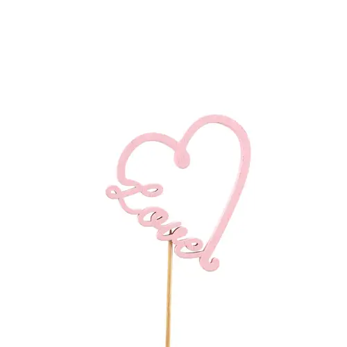 Herz Juliet auf Stab rosa L12cm D07cm