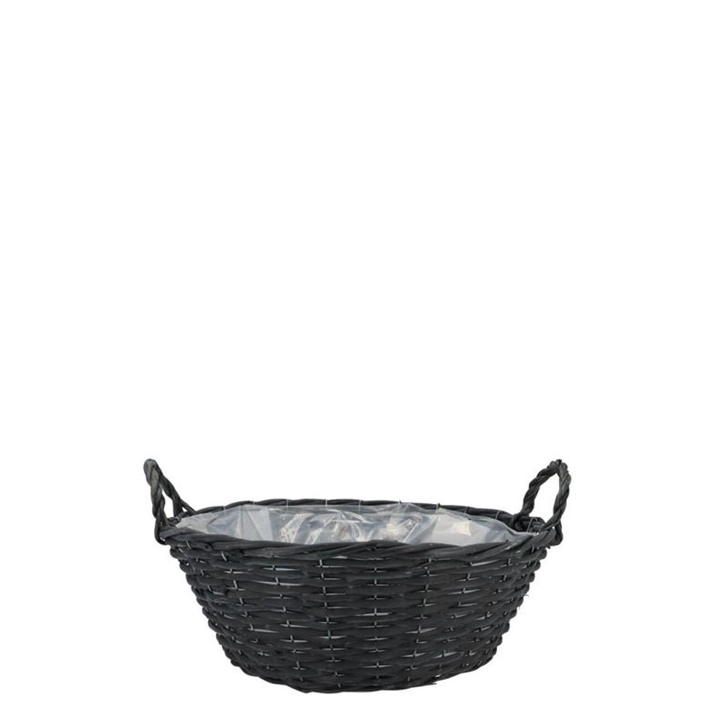 Korb Henkel Weide schwarz D19cm H09cm