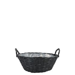 Korb Henkel Weide schwarz D19cm H09cm