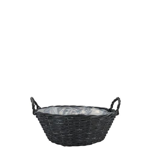Korb Henkel Weide schwarz D19cm H09cm