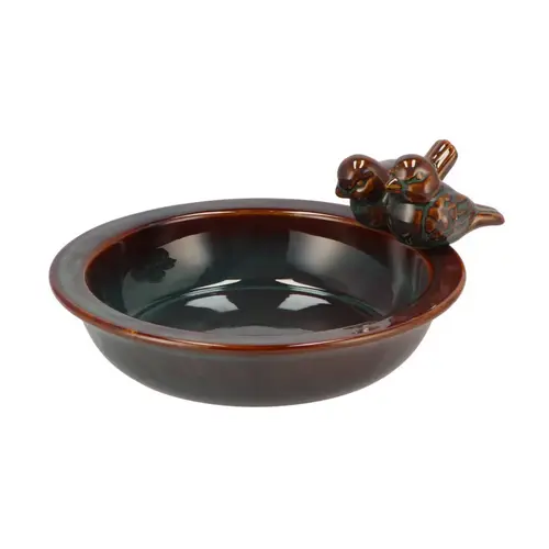 Vogeltrinkschale glasiert grau 23x05cm
