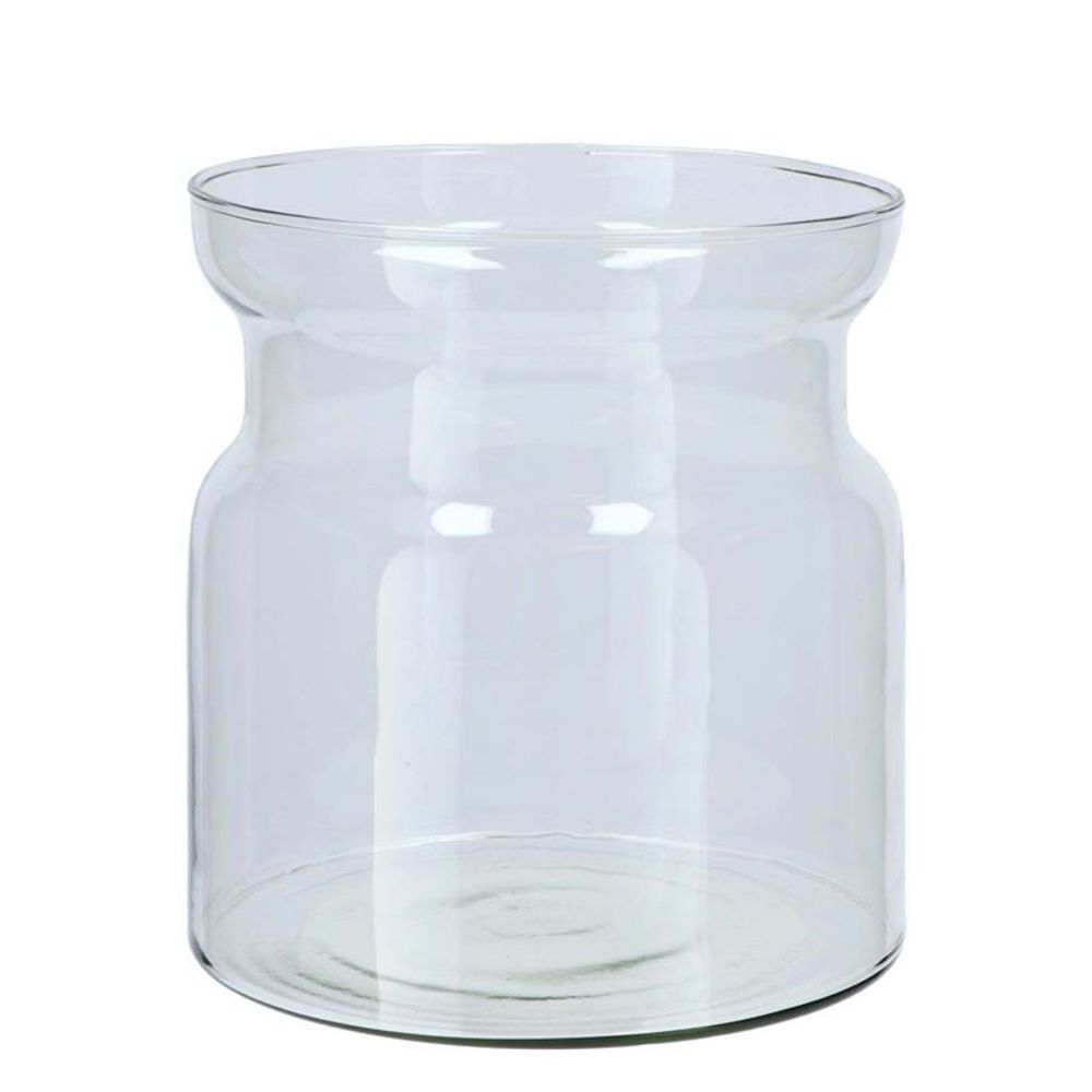 Glas Vase Milchkanne Roca klar D19cm H20cm