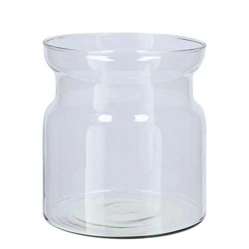 Glas Vase Milchkanne Roca klar D19cm H20cm