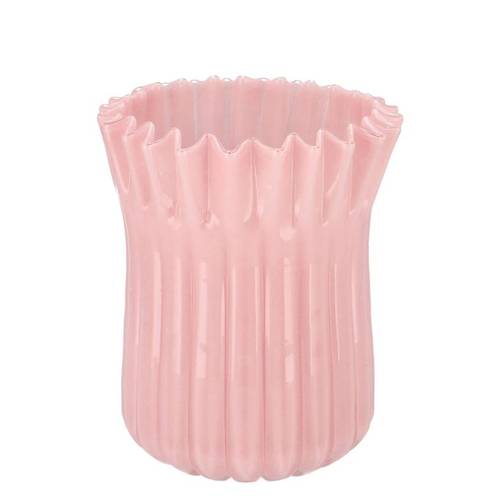 Glas Vase Imke Milky rosa 18x18x23cm