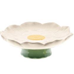 Keramik Teller Blume weiss D19cm H07cm