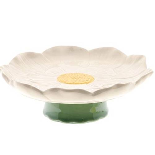 Keramik Teller Blume weiss D19cm H07cm