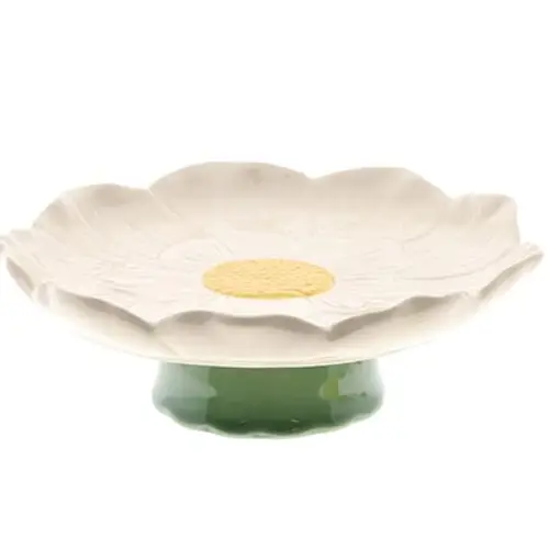 Keramik Teller Blume weiss D19cm H07cm