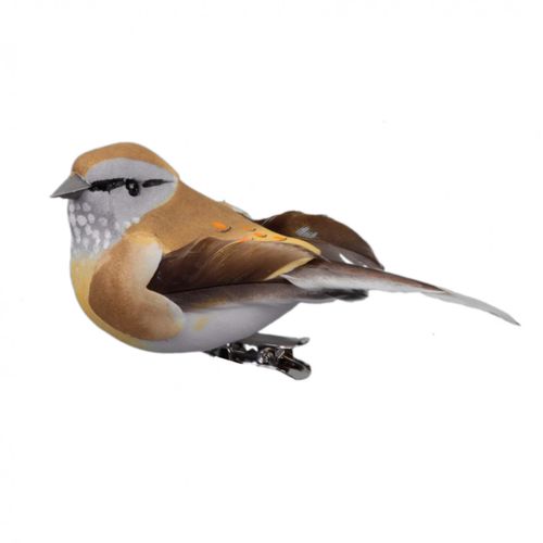 Herbst Vogel braun mit Klemme 10cm x6