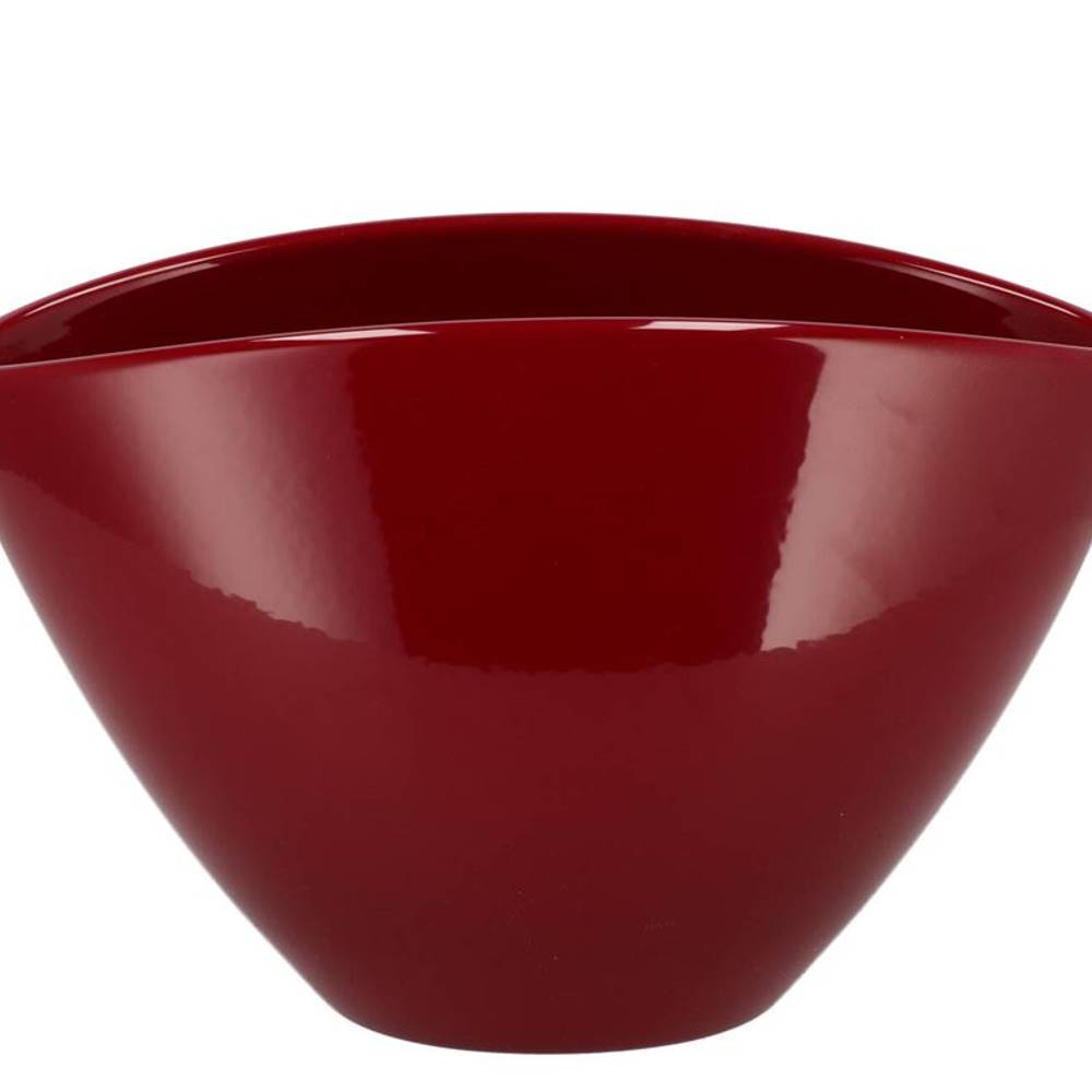 Keramik Orchidee Schale Shiny wein rot 28x17cm