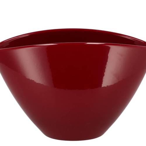 Keramik Orchidee Schale Shiny wein rot 28x17cm