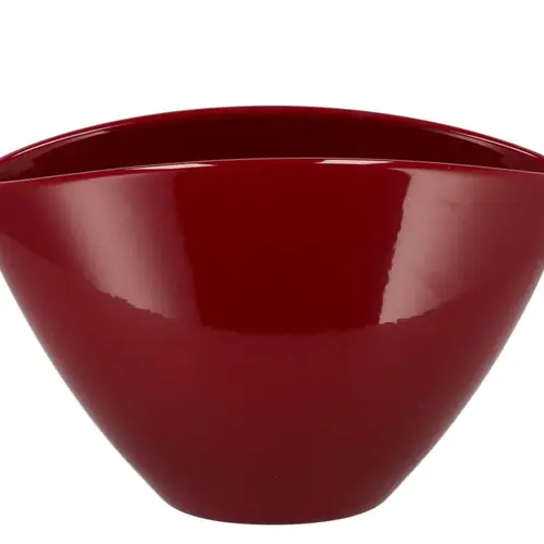 Keramik Orchidee Schale Shiny wein rot 28x17cm