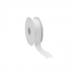 Band Stoff+Draht weiss 23mm 20m