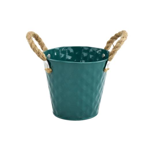 Zink Übertopf Fancy grün D13cm H12.5cm