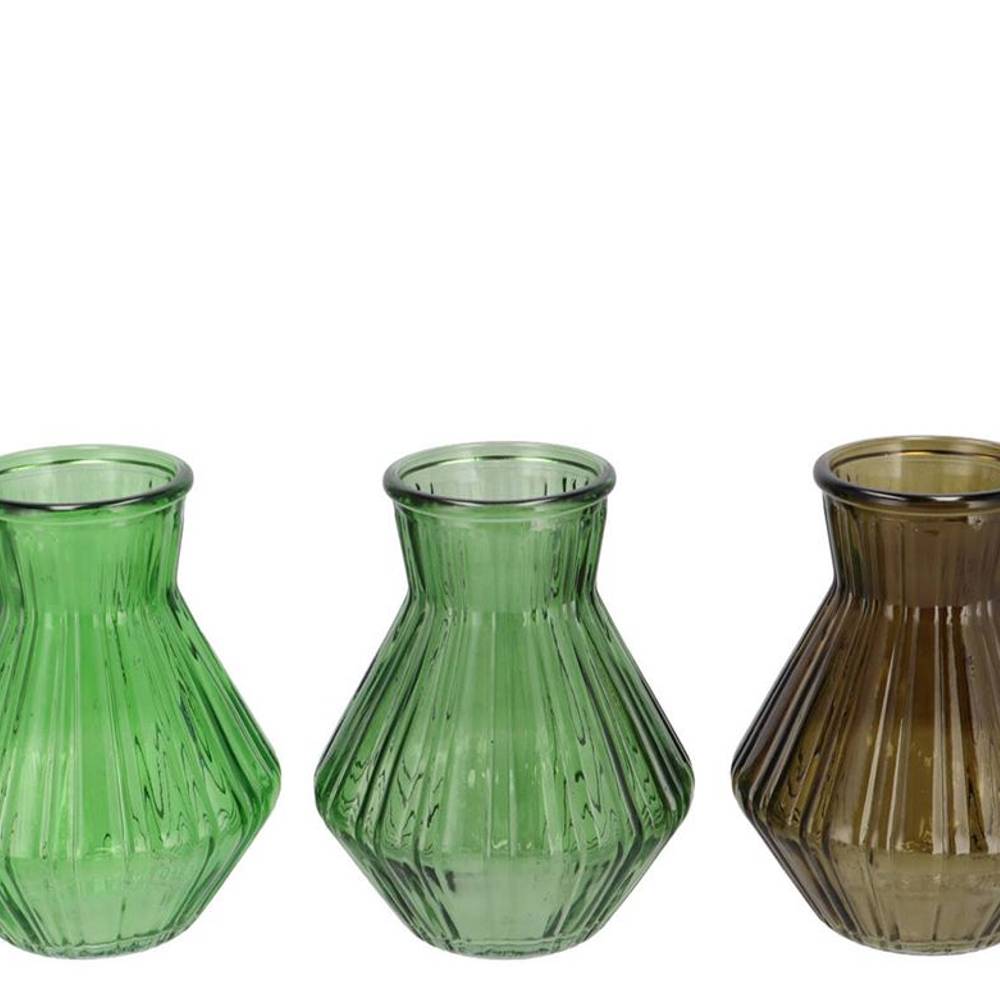 Glas Vase Roman Diamond mix grün D15cm H21cm