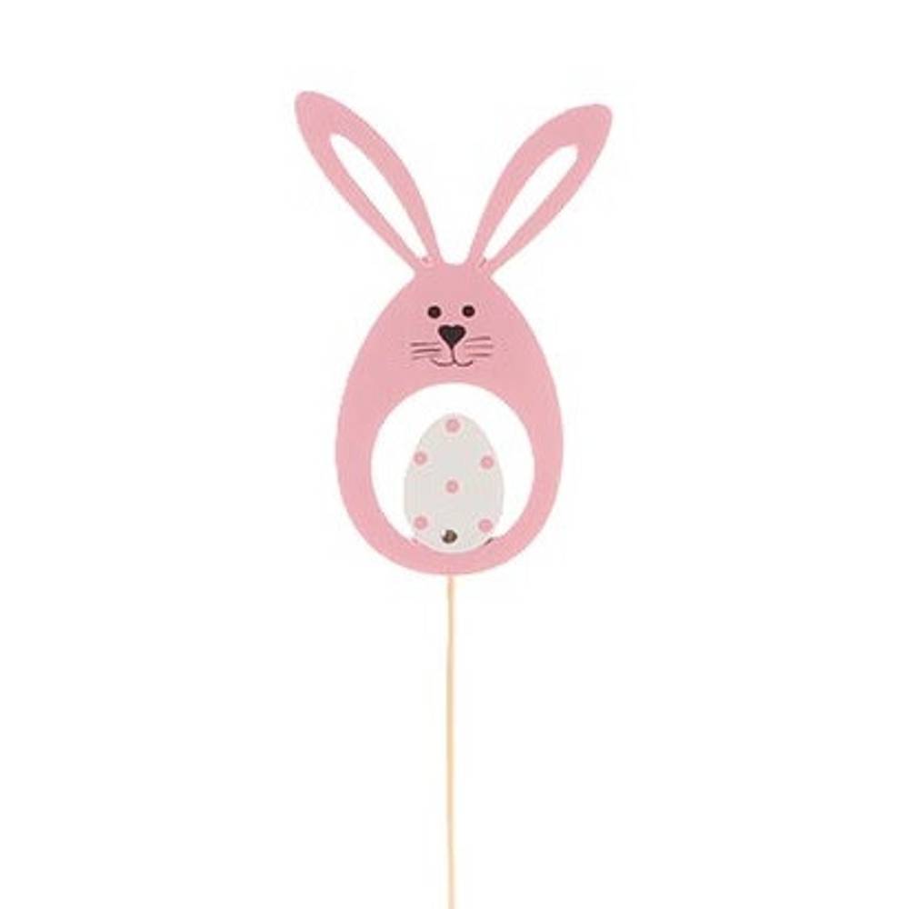 Kaninchen+Ei auf Stab rosa L50cm 09cm