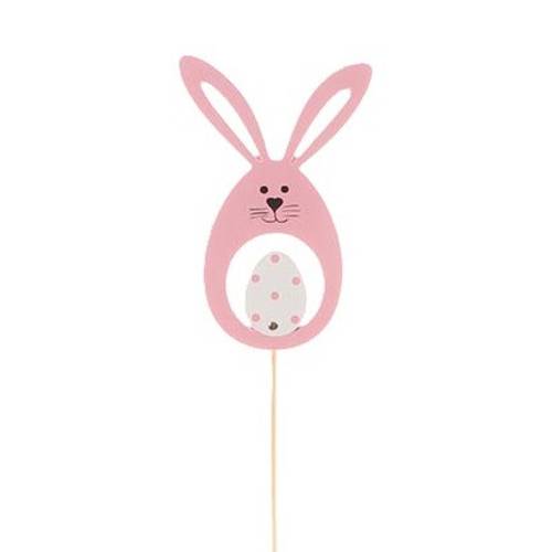 Kaninchen+Ei auf Stab rosa L50cm 09cm
