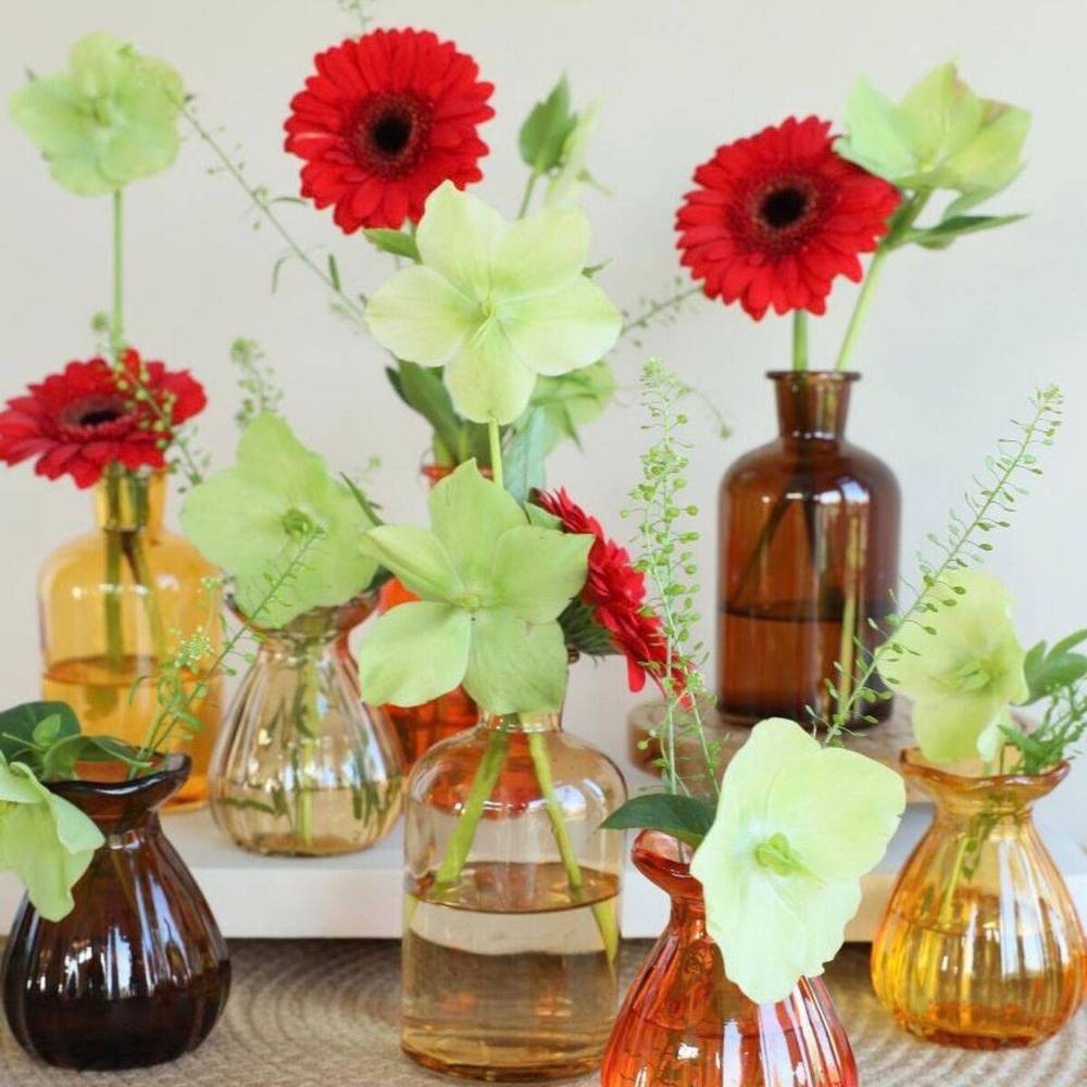 Glas Flasche Riga mix Herbst D02/07cm H12cm